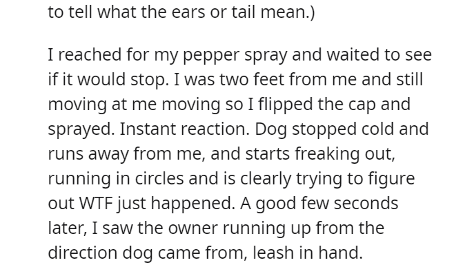 pepper sprayed the dog
