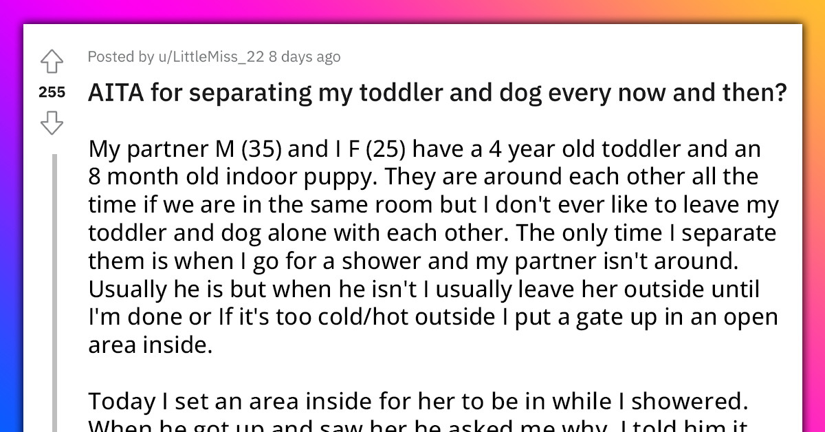 Husband Gets Mad At His Wife For Separating Their Toddler From Their Dog Every Now And Then